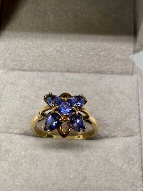 9K Gold Iolites Ring, size 7
